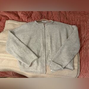 Carly Jean LA grey button up sweater